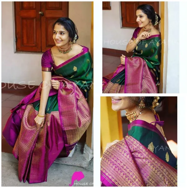 Green_Embellished_Banarasi_Jacquard_Saree_(Green)